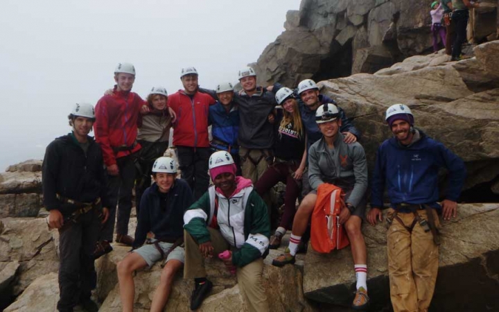 teens rock climbing in maine